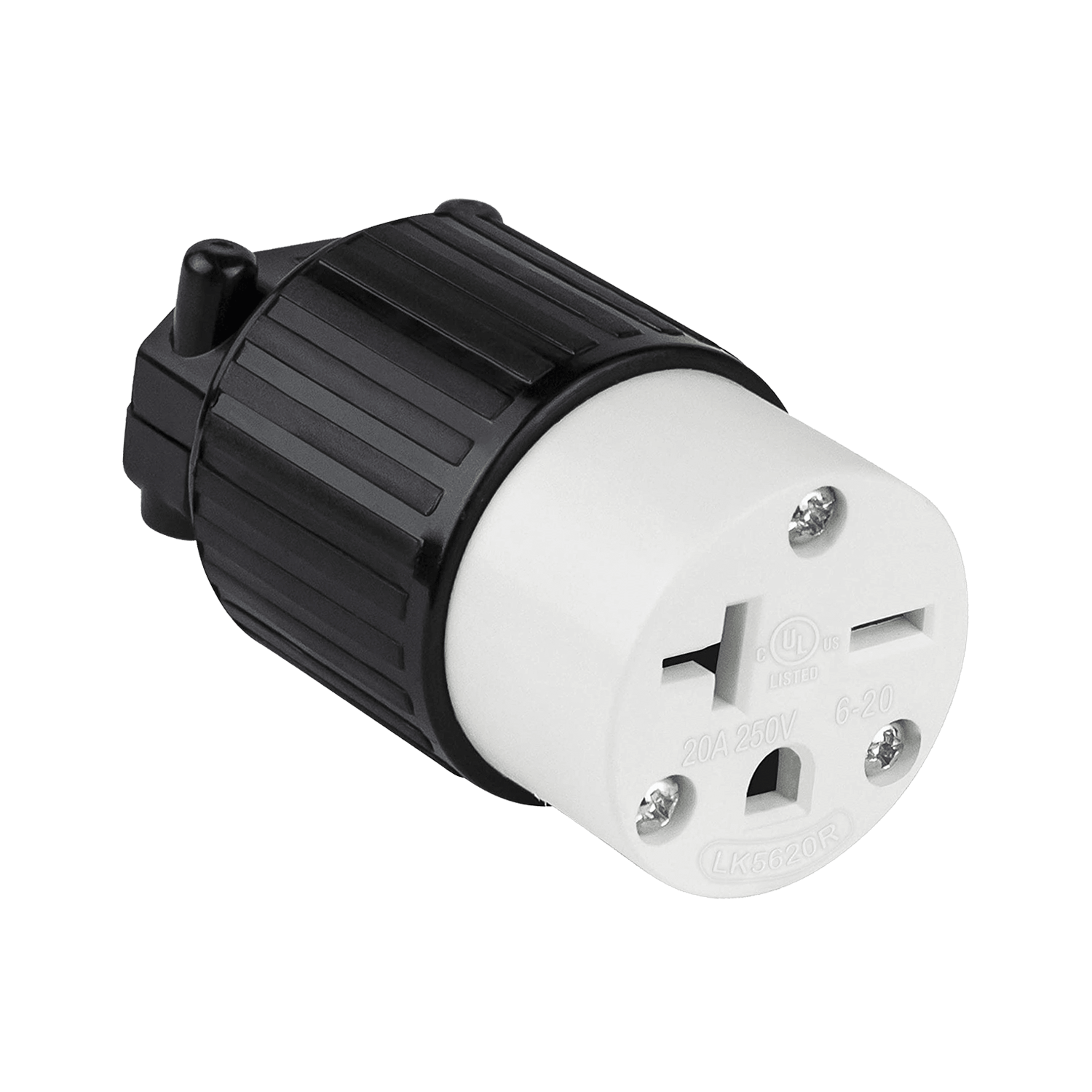 Straight Blade Cord Connector, 20A, 6-20C - Black