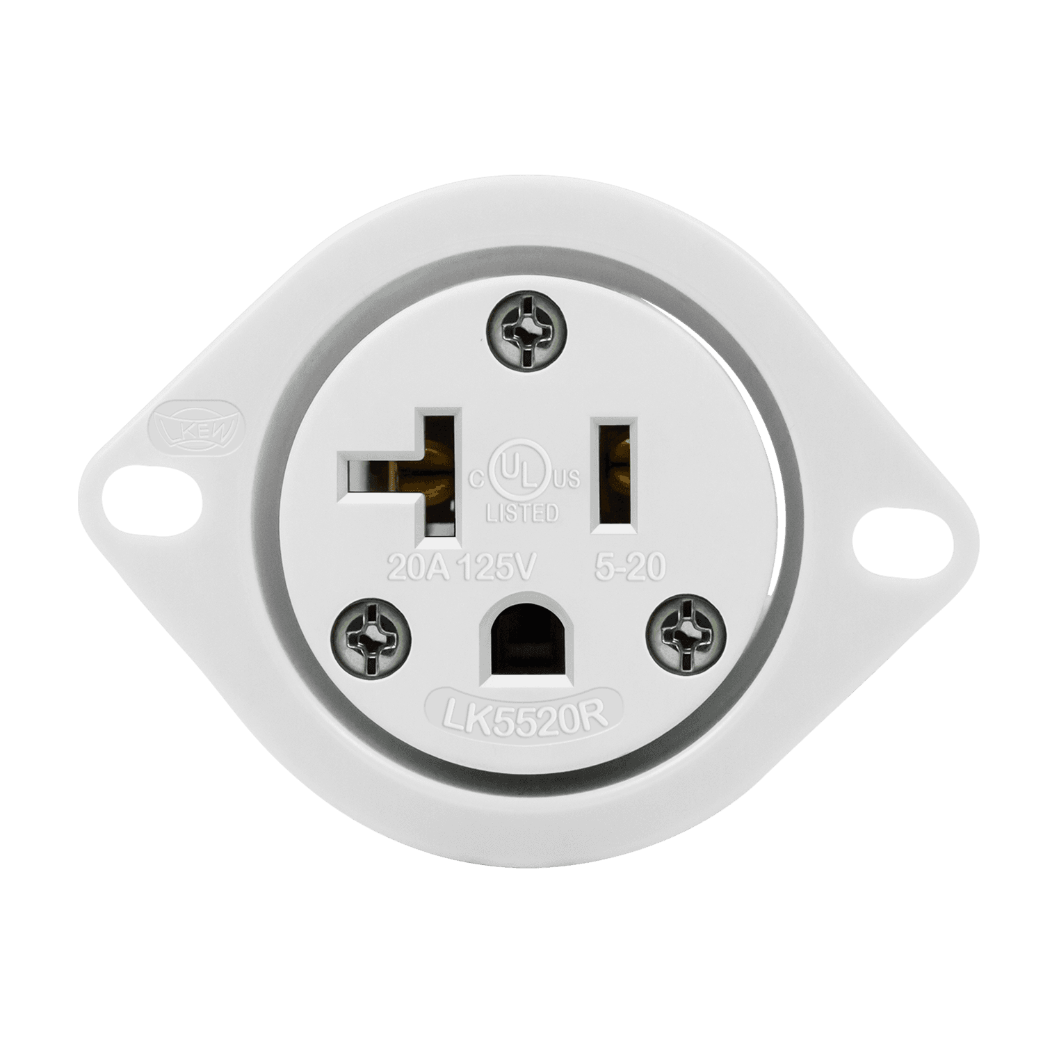 Straight Blade Flanged Outlet, 20A, 5-20RFO - White