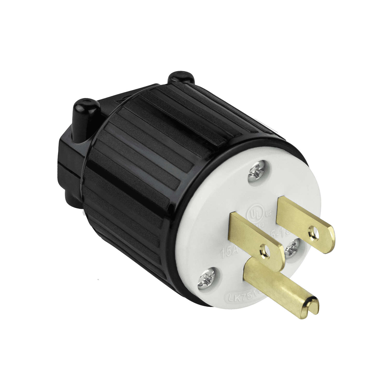 Straight Blade Plug, 15A, 5-15P - Black