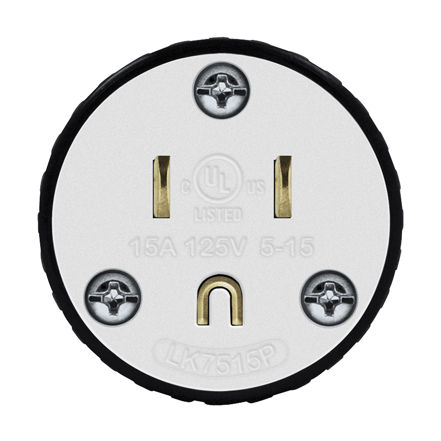 Straight Blade Plug, 15A, 5-15P - Black view 2
