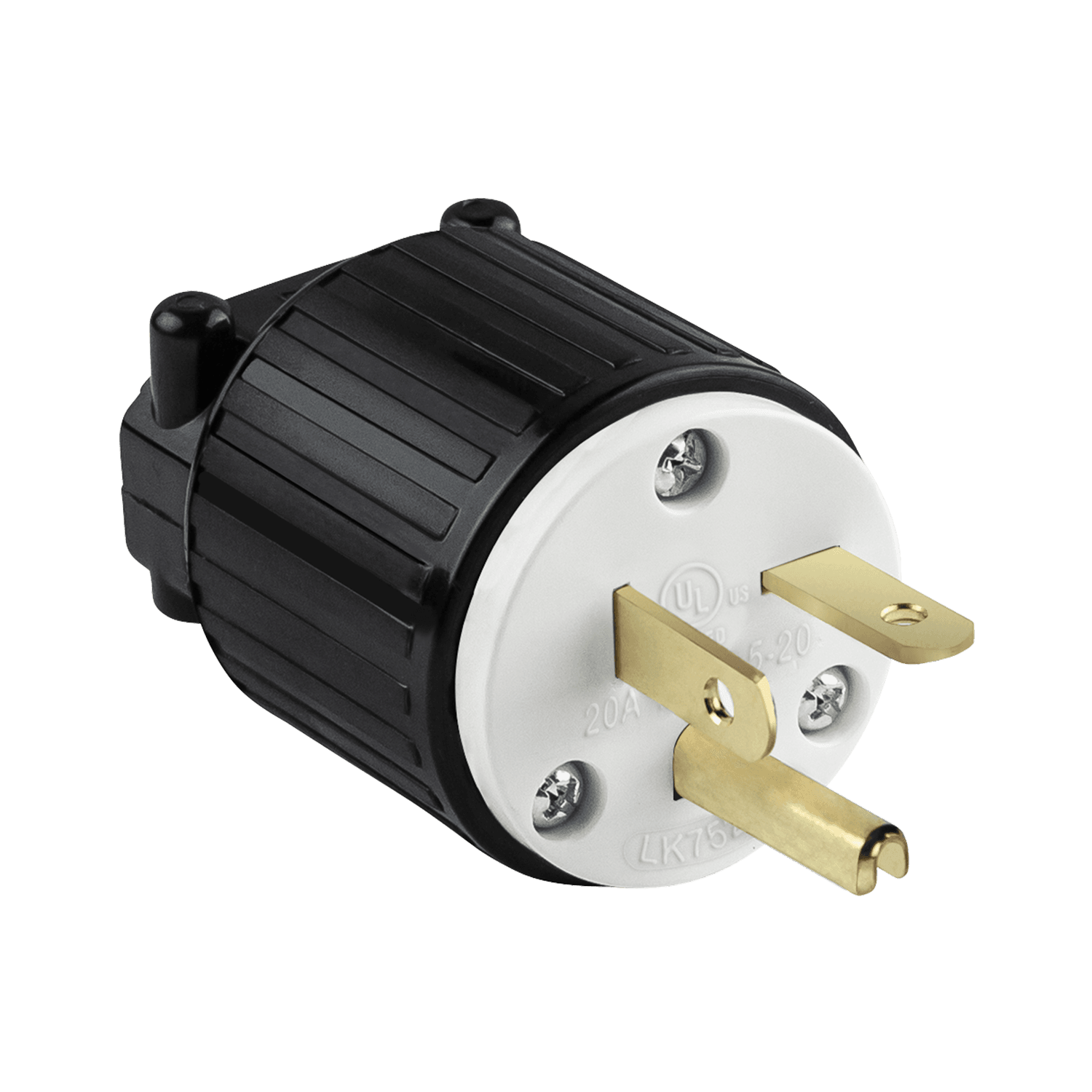 Straight Blade Plug, 20A, 5-20P - Black