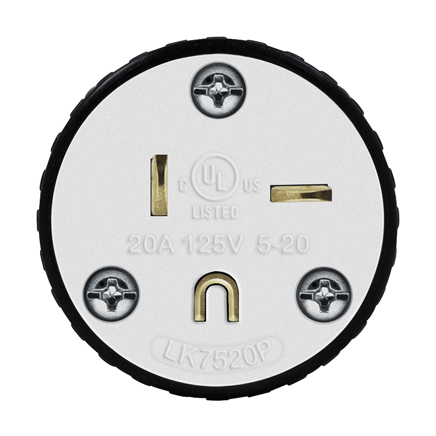 Straight Blade Plug, 20A, 5-20P - Black view 2