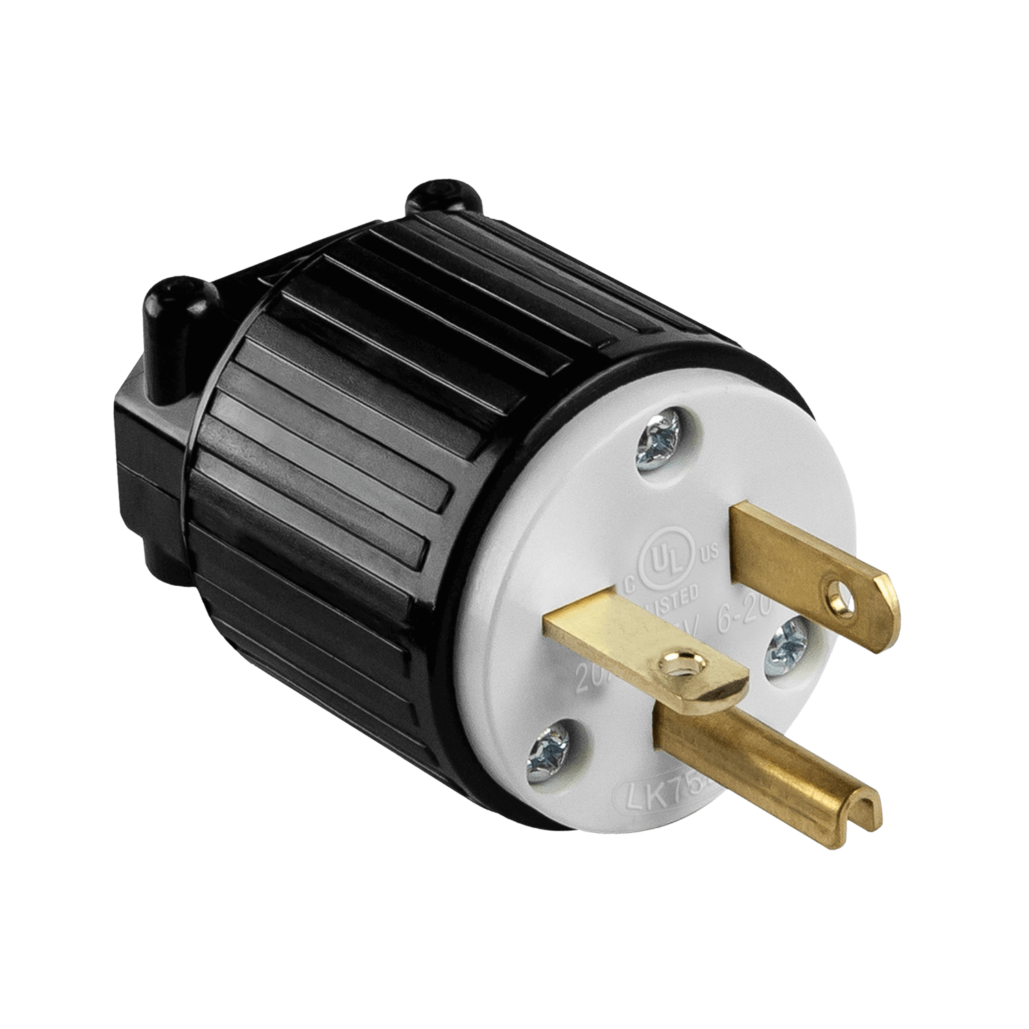 Straight Blade Plug, 20A, 6-20P - Black