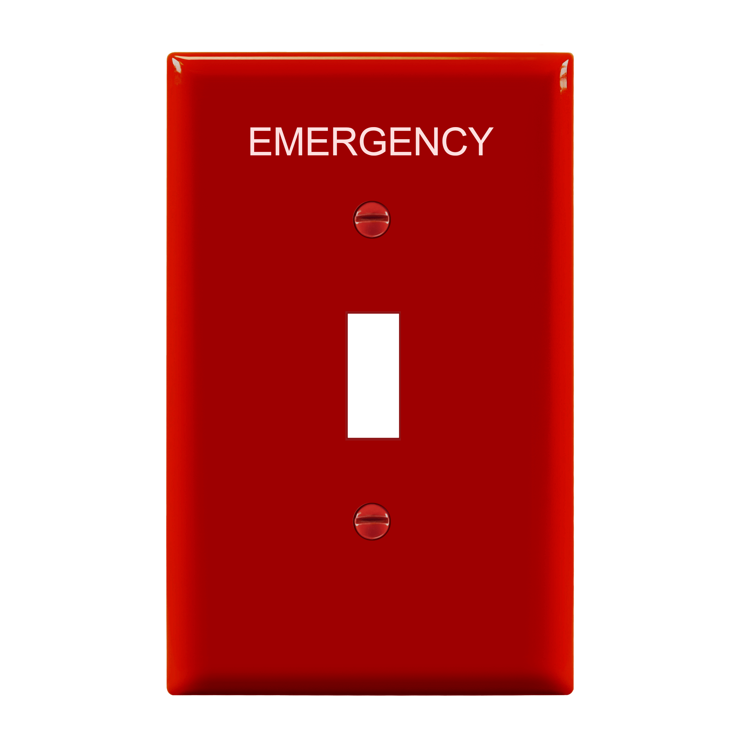 Toggle Switch Emergency One-Gang Wall Plate, Mid-Size - Red