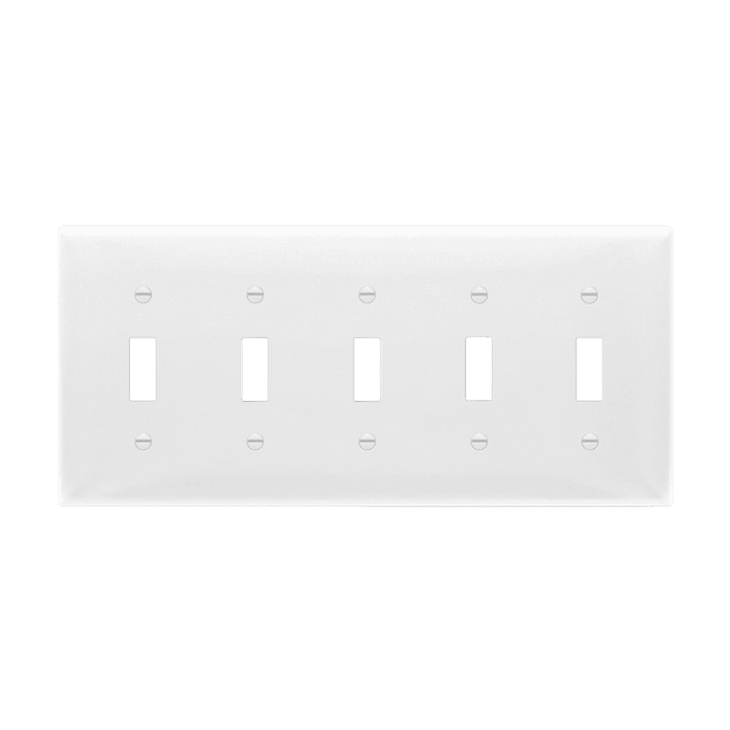 Toggle Switch Five-Gang Wall Plate - White