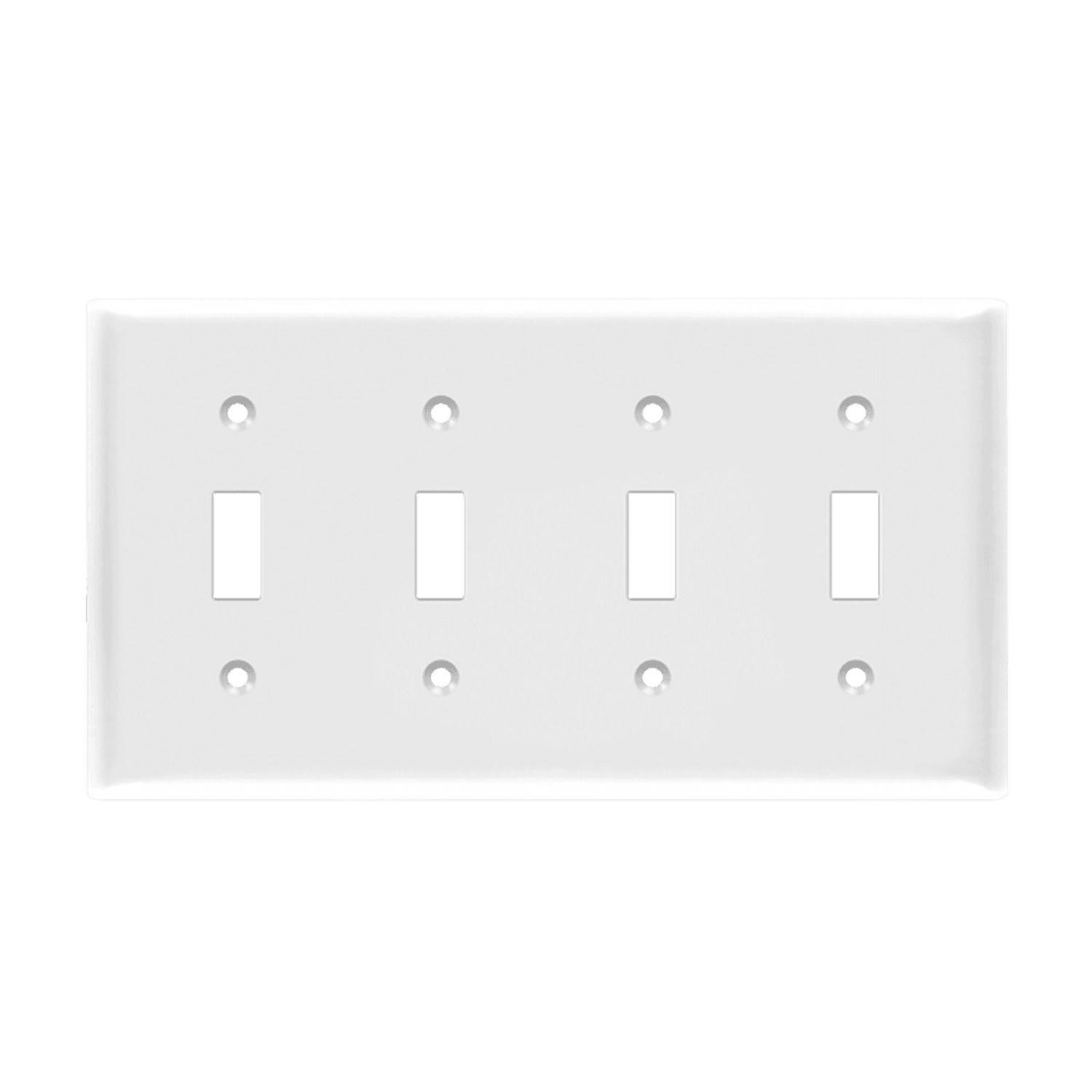 Toggle Switch Four-Gang Wall Plate - White