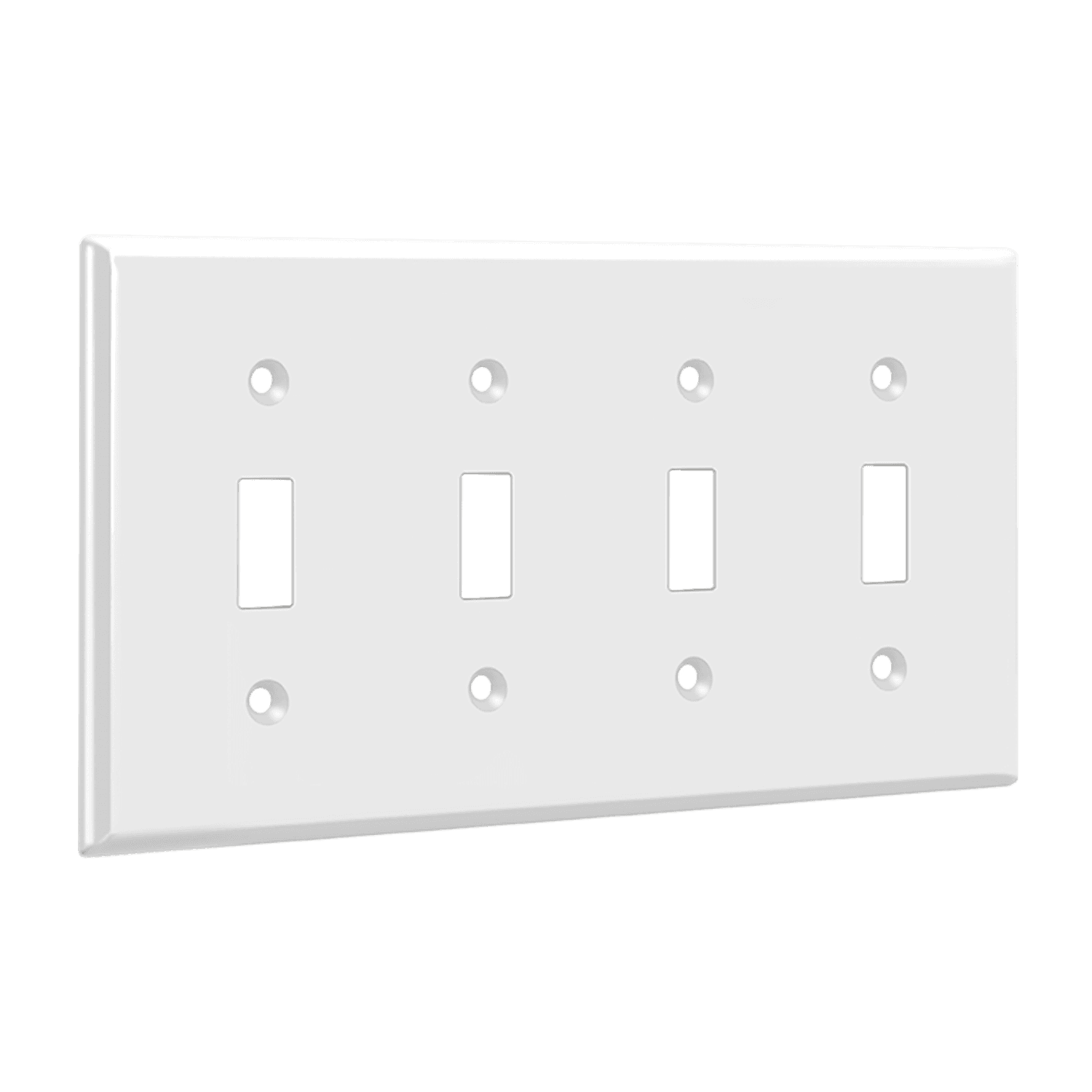 Toggle Switch Four-Gang Wall Plate - White view 2