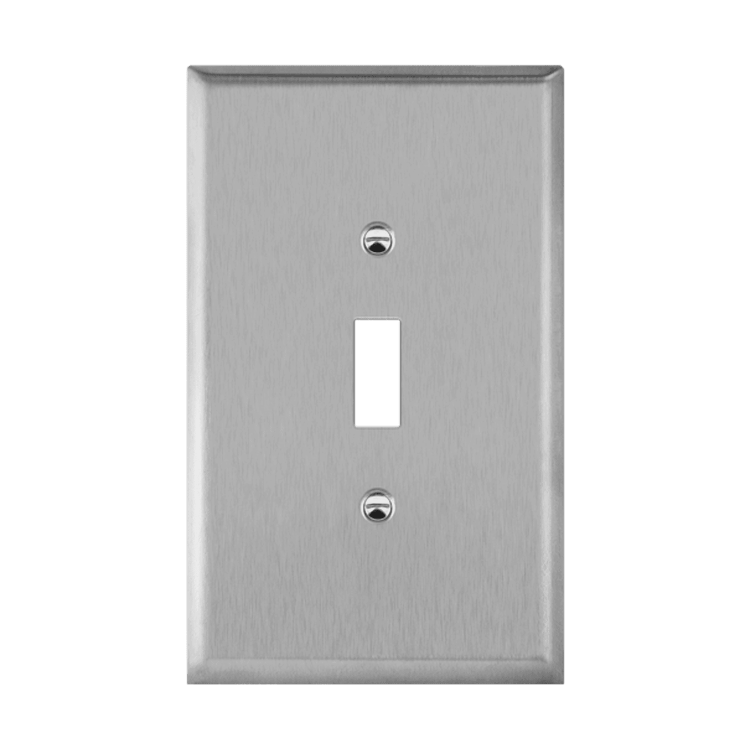 Toggle Switch One-Gang Metal Wall Plate, Oversize - Silver