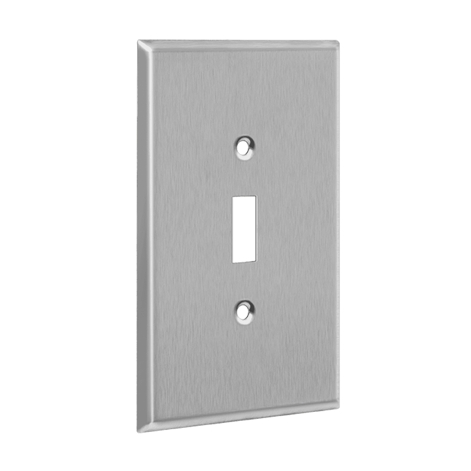 Toggle Switch One-Gang Metal Wall Plate, Oversize - Silver view 2