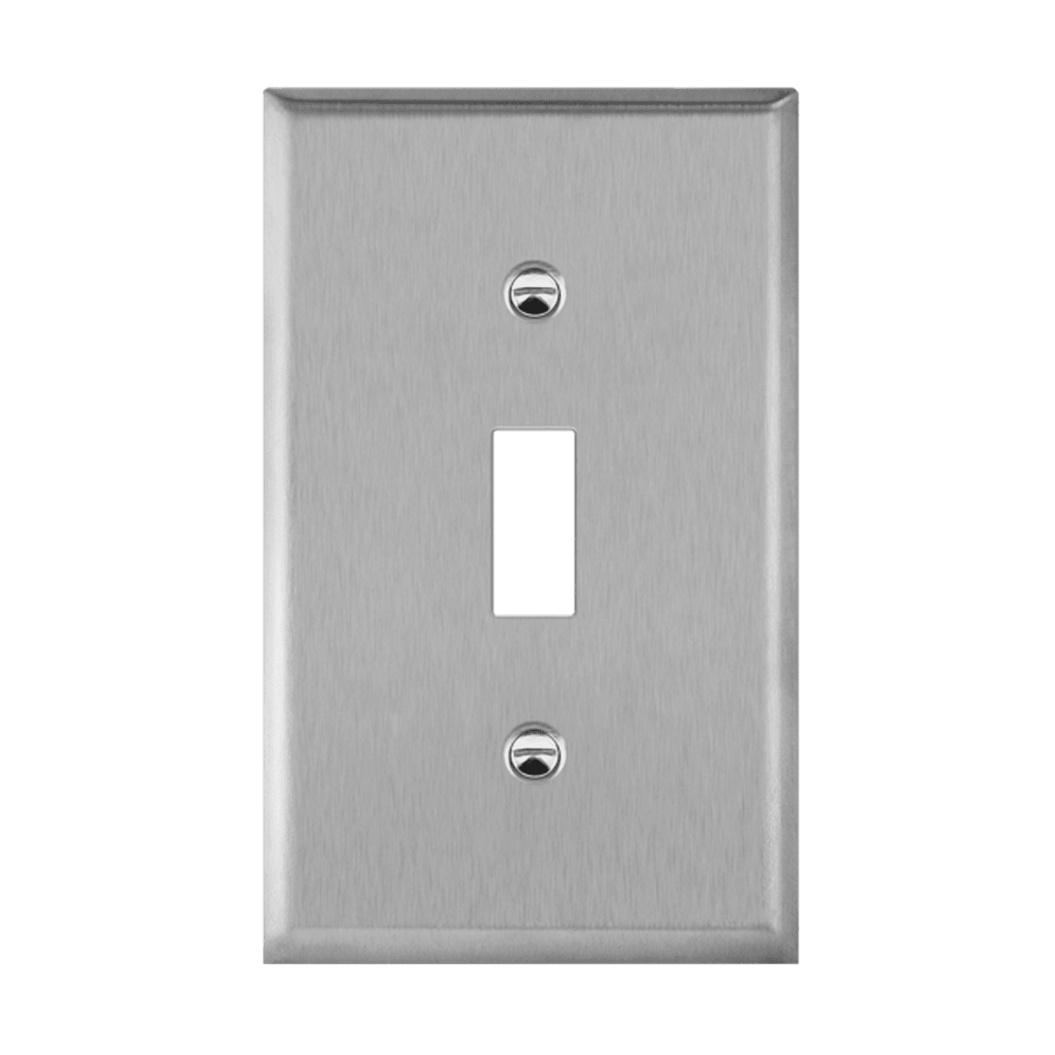 Toggle Switch One-Gang Metal Wall Plate - Silver