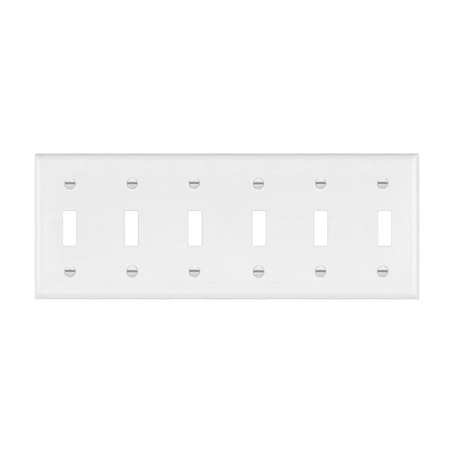 Toggle Switch Six-Gang Wall Plate - White