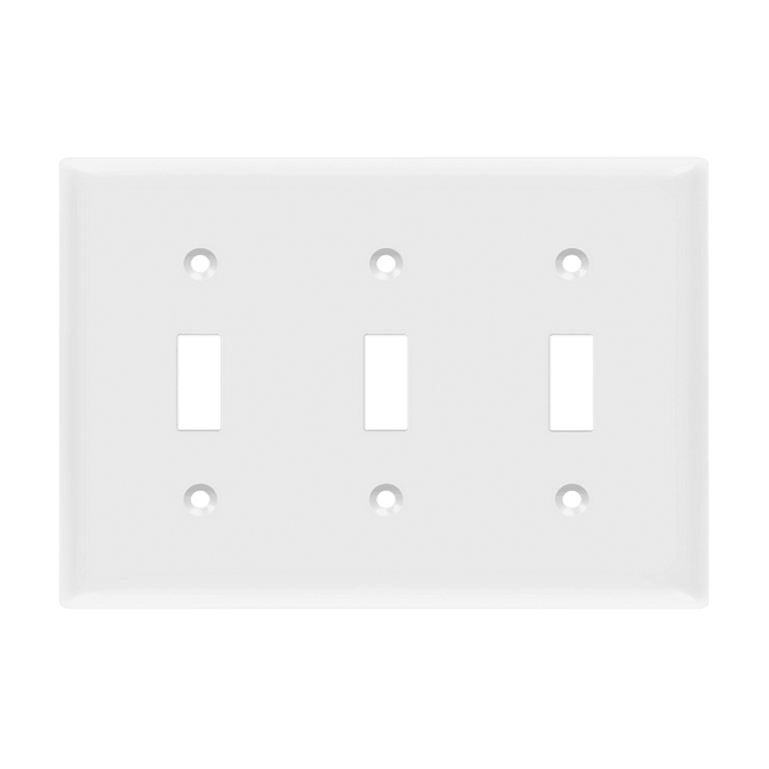 Toggle Switch Three-Gang Wall Plate - White
