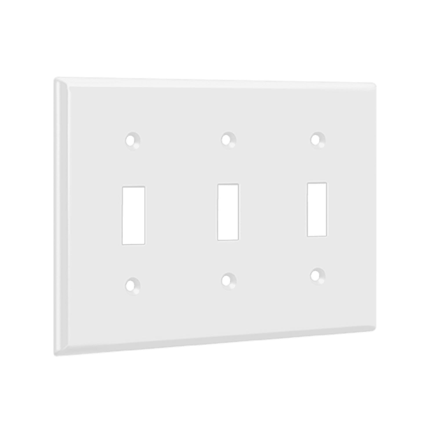 Toggle Switch Three-Gang Wall Plate - White view 2