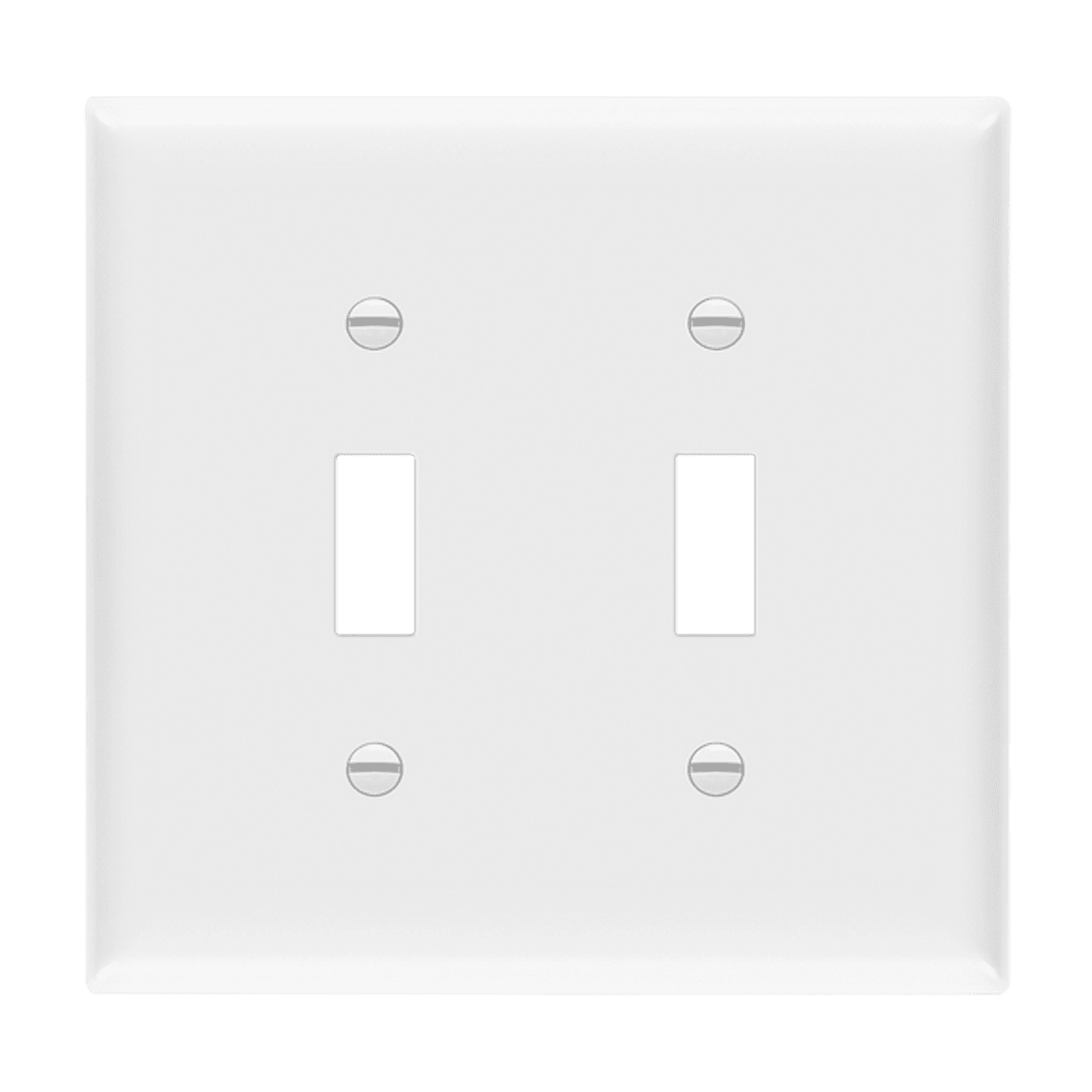 Toggle Switch Two-Gang Wall Plate, Mid-Size - White