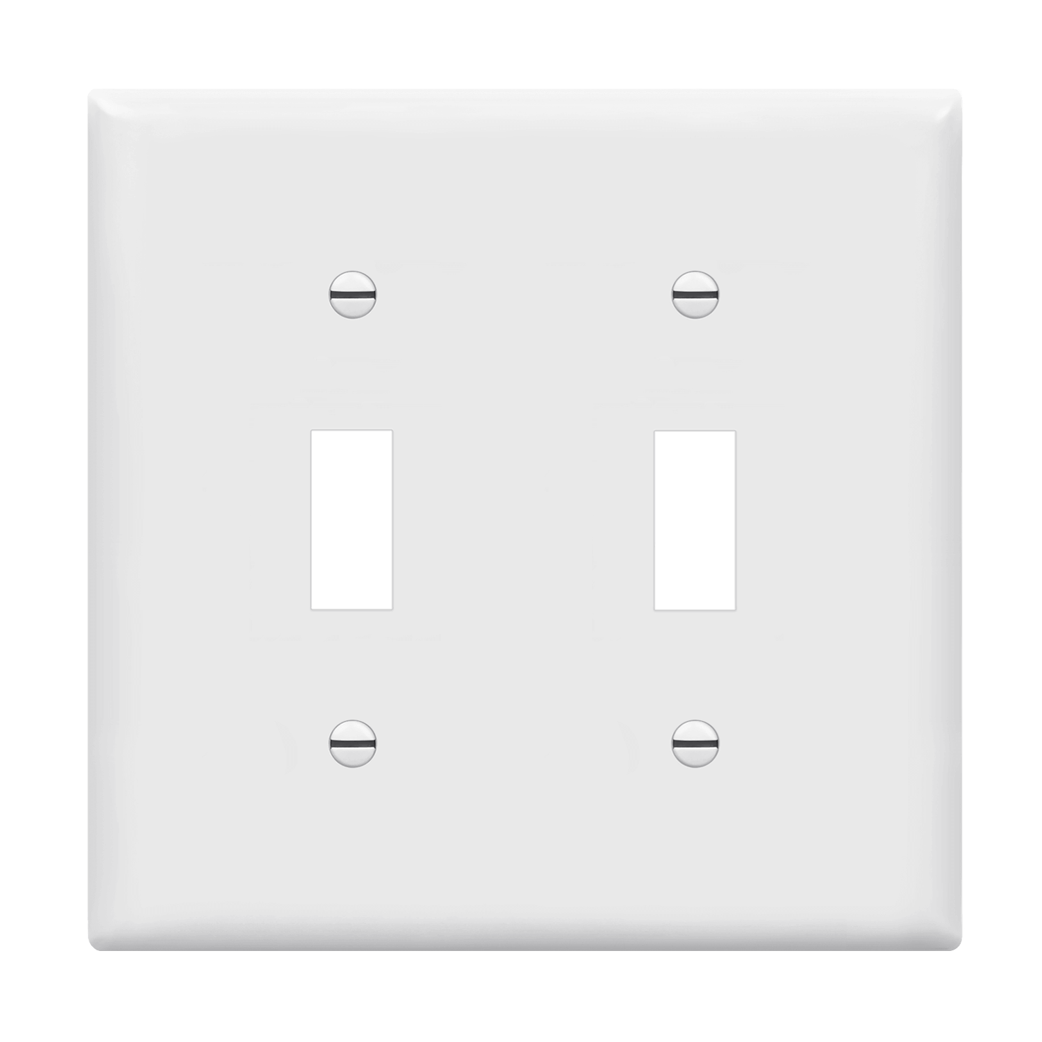 Toggle Switch Two-Gang Wall Plate - White