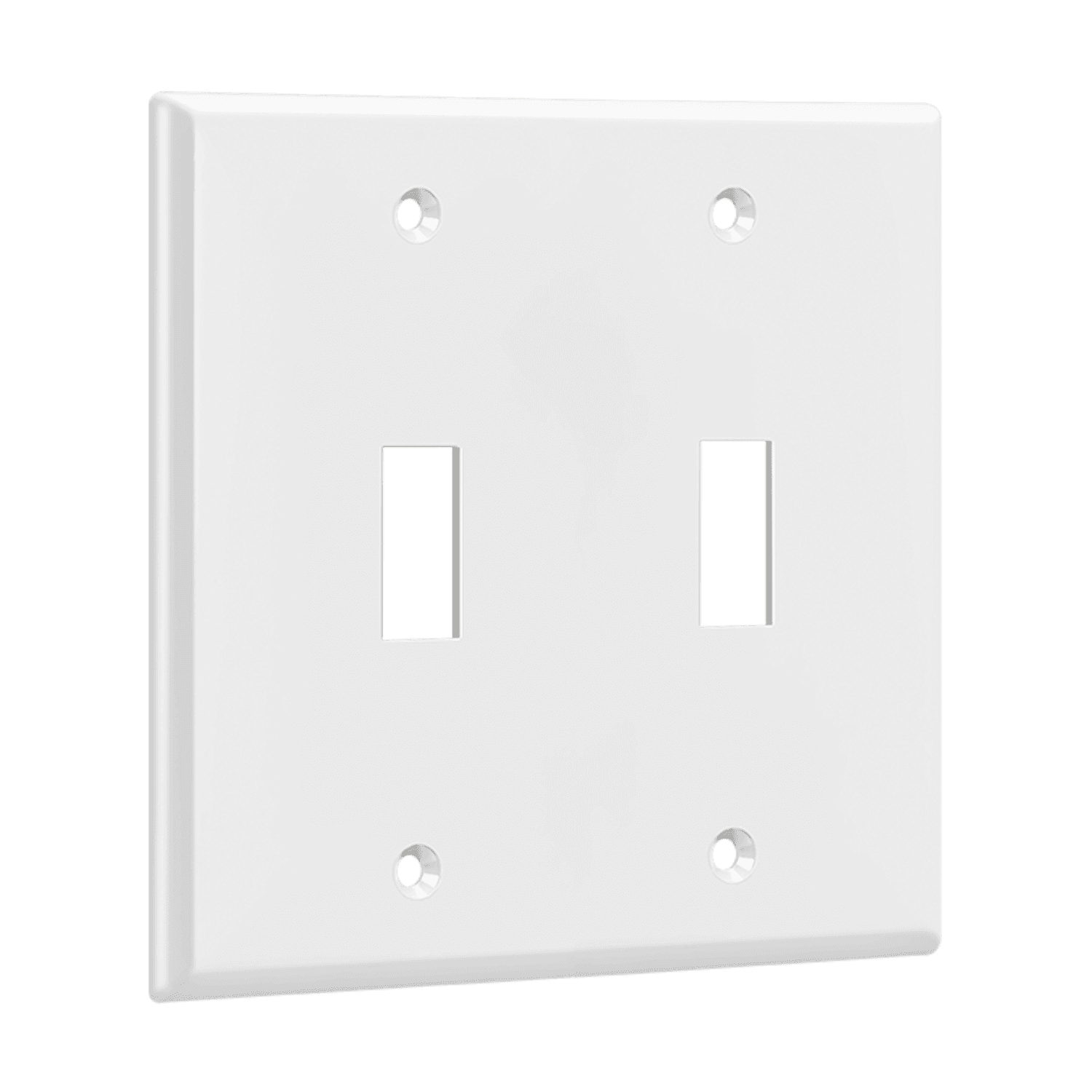 Toggle Switch Two-Gang Wall Plate - White view 2